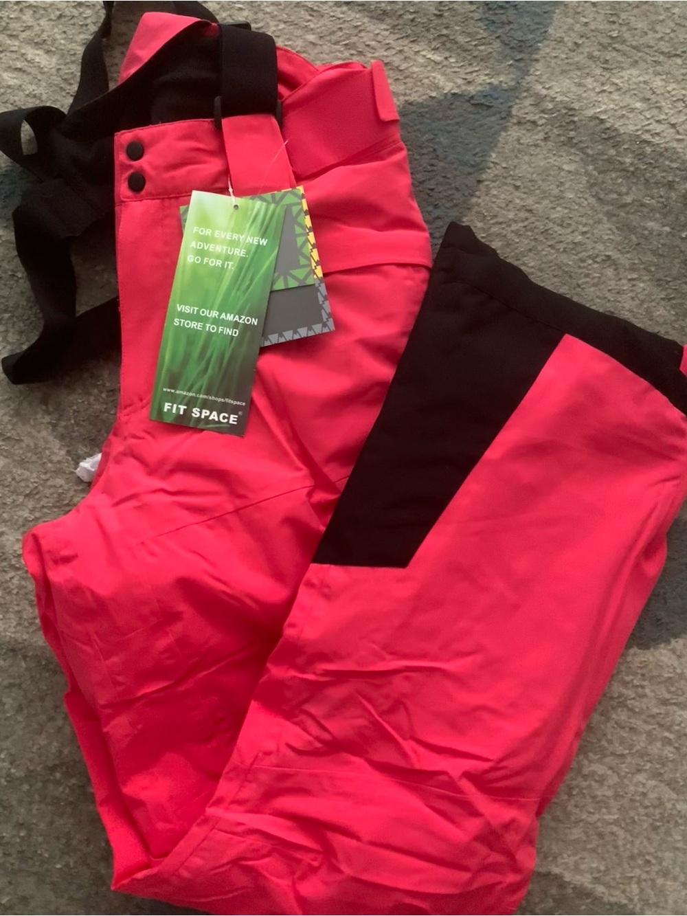 NWT Dark Pink Mountain Skiing Climbing Pants with adjustable Suspenders - Small